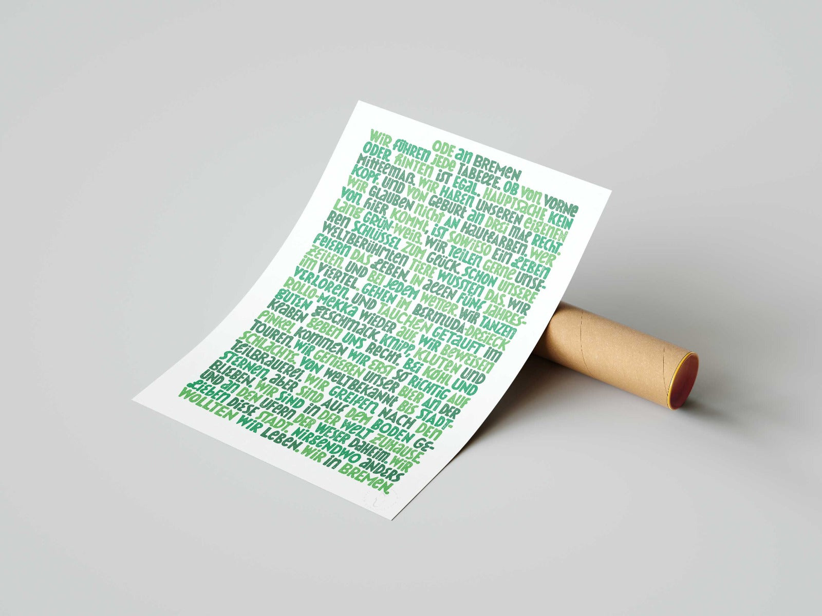 Ode an Bremen - DIN A3 - Rollo Edition (grün) – BlattMatt